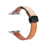 Slim Magnetic Buckle Genuine Leather Watch Band, For Apple Watch Series 9 41mm