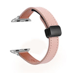 Slim Magnetic Buckle Genuine Leather Watch Band, For Apple Watch Series 9 41mm