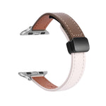 Slim Magnetic Buckle Genuine Leather Watch Band, For Apple Watch Series 9 41mm