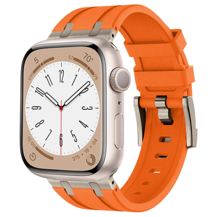 Stone Grain Liquid Silicone Watch Band, For Apple Watch SE 2023 44mm, For Apple Watch Ultra 2 49mm, For Apple Watch Series 9 45mm, For Apple Watch Ultra 49mm