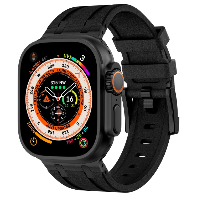 Stone Grain Liquid Silicone Watch Band, For Apple Watch SE 2023 44mm, For Apple Watch Ultra 2 49mm, For Apple Watch Series 9 45mm, For Apple Watch Ultra 49mm