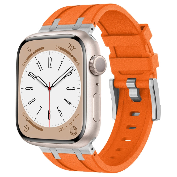 Stone Grain Liquid Silicone Watch Band, For Apple Watch Series 6 44mm, For Apple Watch Series 5 44mm, For Apple Watch Series 4 44mm, For Apple Watch Series 3 42mm