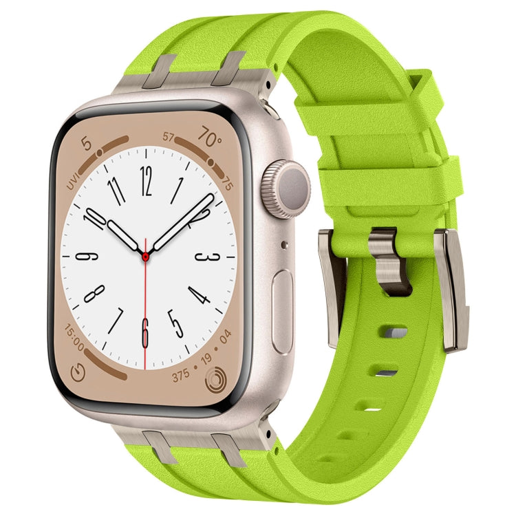 Stone Grain Liquid Silicone Watch Band, For Apple Watch Series 6 44mm, For Apple Watch Series 5 44mm, For Apple Watch Series 4 44mm, For Apple Watch Series 3 42mm
