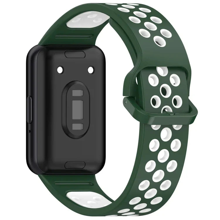 Two Color Breathable Silicone Watch Band, For Samsung Galaxy Fit 3