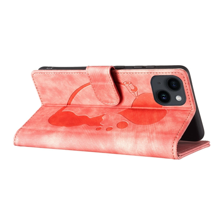 Pen Heart Cat Embossed Leather Phone Case, For iPhone 14 Plus, For iPhone 14, For iPhone 14 Pro, For iPhone 14 Pro Max, For iPhone 7 / 8 / SE 2022, For iPhone 13 Pro Max, For iPhone 13 Pro, For iPhone 13