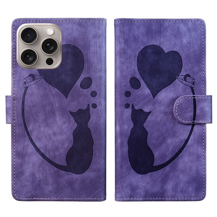 Pen Heart Cat Embossed Leather Phone Case, For iPhone 14 Plus, For iPhone 14, For iPhone 14 Pro, For iPhone 14 Pro Max, For iPhone 7 / 8 / SE 2022, For iPhone 13 Pro Max, For iPhone 13 Pro, For iPhone 13