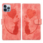 Pen Heart Cat Embossed Leather Phone Case, For iPhone 14 Plus, For iPhone 14, For iPhone 14 Pro, For iPhone 14 Pro Max, For iPhone 7 / 8 / SE 2022, For iPhone 13 Pro Max, For iPhone 13 Pro, For iPhone 13