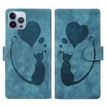 Pen Heart Cat Embossed Leather Phone Case, For iPhone 14 Plus, For iPhone 14, For iPhone 14 Pro, For iPhone 14 Pro Max, For iPhone 7 / 8 / SE 2022, For iPhone 13 Pro Max, For iPhone 13 Pro, For iPhone 13