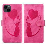 Pen Heart Cat Embossed Leather Phone Case, For iPhone 14 Plus, For iPhone 14, For iPhone 14 Pro, For iPhone 14 Pro Max, For iPhone 7 / 8 / SE 2022, For iPhone 13 Pro Max, For iPhone 13 Pro, For iPhone 13