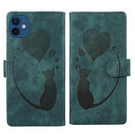 Pen Heart Cat Embossed Leather Phone Case, For iPhone 13 mini, For iPhone 12, For iPhone 12 Pro Max, For iPhone 12 Pro, For iPhone 12 mini, For iPhone 11 Pro Max, For iPhone 11, For iPhone 11 Pro