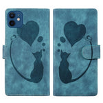 Pen Heart Cat Embossed Leather Phone Case, For iPhone 13 mini, For iPhone 12, For iPhone 12 Pro Max, For iPhone 12 Pro, For iPhone 12 mini, For iPhone 11 Pro Max, For iPhone 11, For iPhone 11 Pro