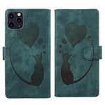 Pen Heart Cat Embossed Leather Phone Case, For iPhone 13 mini, For iPhone 12, For iPhone 12 Pro Max, For iPhone 12 Pro, For iPhone 12 mini, For iPhone 11 Pro Max, For iPhone 11, For iPhone 11 Pro