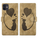 Pen Heart Cat Embossed Leather Phone Case, For iPhone 13 mini, For iPhone 12, For iPhone 12 Pro Max, For iPhone 12 Pro, For iPhone 12 mini, For iPhone 11 Pro Max, For iPhone 11, For iPhone 11 Pro