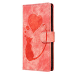 Pen Heart Cat Embossed Leather Phone Case, For iPhone 13 mini, For iPhone 12, For iPhone 12 Pro Max, For iPhone 12 Pro, For iPhone 12 mini, For iPhone 11 Pro Max, For iPhone 11, For iPhone 11 Pro
