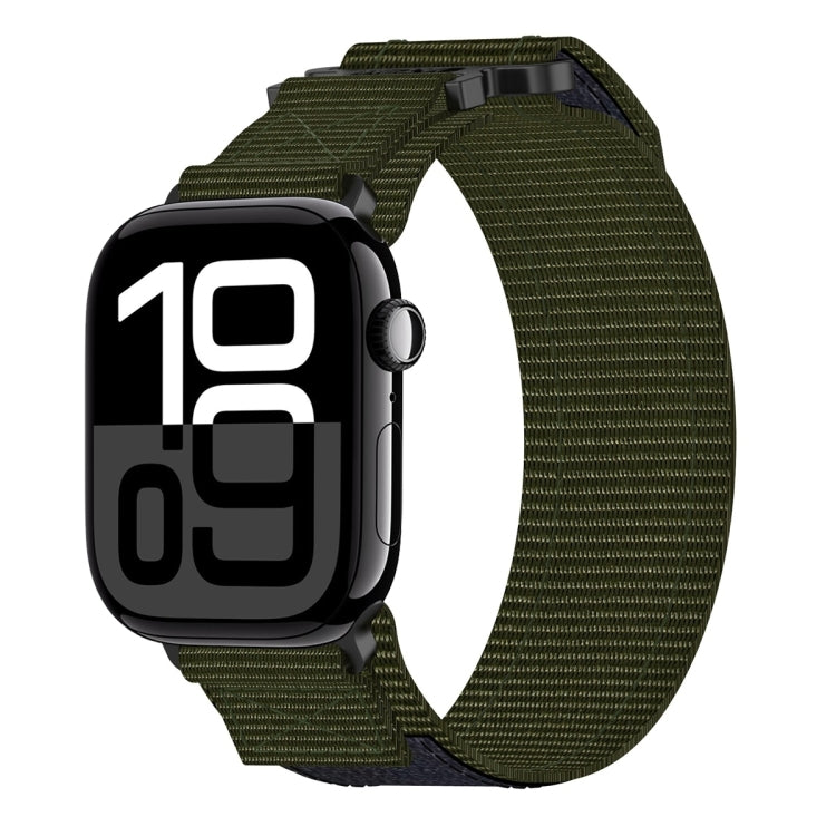 Nylon Hook And Loop Fastener Watch Band, For Apple Watch Series 10 46mm, For Apple Watch Series 10 42mm, For Apple Watch SE 2023 44mm, For Apple Watch SE 2023 40mm, For Apple Watch Ultra 2 49mm, For Apple Watch Series 9 45mm, For Apple Watch Series 9 4...