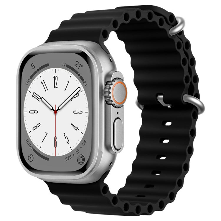 ZGA Ocean Silicone Watch Band, For Apple Watch Series 10 46mm, For Apple Watch Series 10 42mm, For Apple Watch SE 2023 44mm, For Apple Watch Ultra 2 49mm, For Apple Watch Series 9 45mm, For Apple Watch Ultra 49mm, For Apple Watch Series 8 45mm         ...