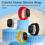 ZGA Ocean Silicone Watch Band, For Apple Watch Series 10 46mm, For Apple Watch Series 10 42mm, For Apple Watch SE 2023 44mm, For Apple Watch Ultra 2 49mm, For Apple Watch Series 9 45mm, For Apple Watch Ultra 49mm, For Apple Watch Series 8 45mm         ...