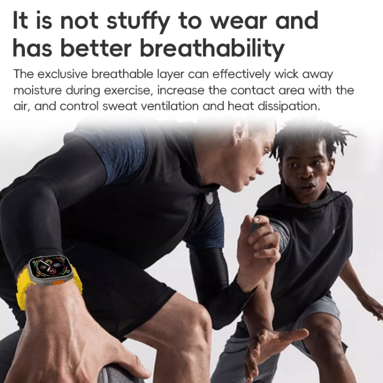 ZGA Ocean Silicone Watch Band, For Apple Watch Series 10 46mm, For Apple Watch Series 10 42mm, For Apple Watch SE 2023 44mm, For Apple Watch Ultra 2 49mm, For Apple Watch Series 9 45mm, For Apple Watch Ultra 49mm, For Apple Watch Series 8 45mm         ...