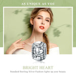 S925 Sterling Silver Shine My Heart Beads DIY Bracelet Necklace Accessories