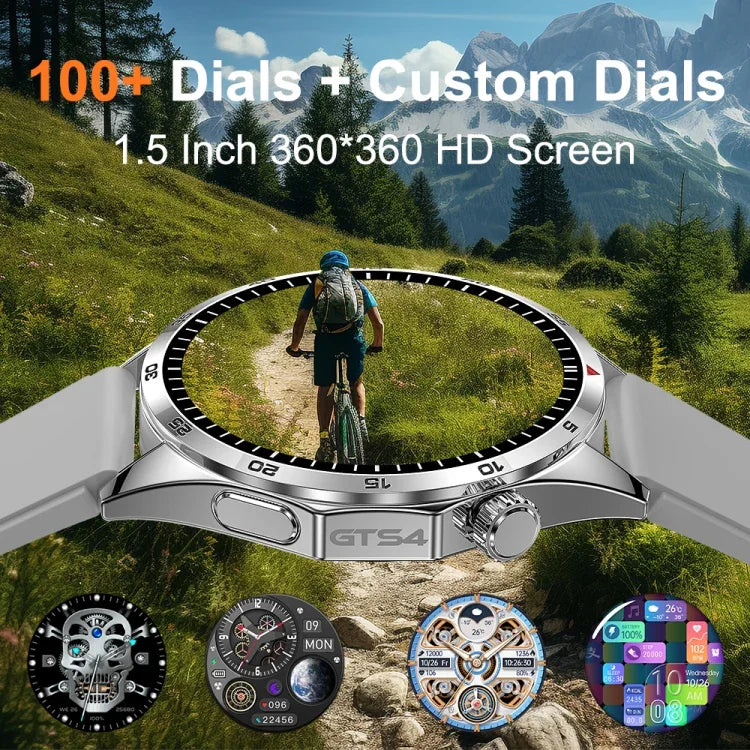 GTS4/LT09 1.5 inch IP67 Fitness Wellness Smart Watch Support Bluetooth Call / Sleep / Blood Oxygen / Heart Rate Health Monitor, Silicone Strap, Steel Strap
