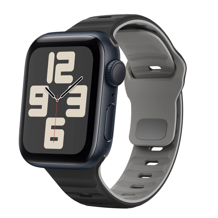 Wave Texture Reverse Buckle Silicone Watch Band, For Apple Watch Series 10 46mm, For Apple Watch Series 10 42mm, For Apple Watch SE 2023 44mm, For Apple Watch SE 2023 40mm