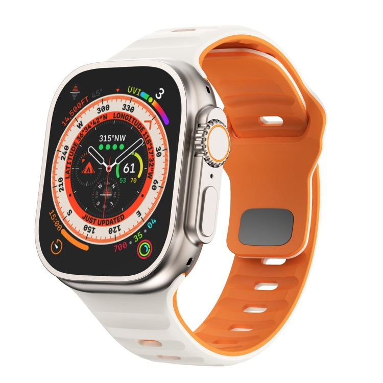 Wave Texture Reverse Buckle Silicone Watch Band, For Apple Watch Ultra 2 49mm, For Apple Watch Series 9 45mm, For Apple Watch Series 9 41mm, For Apple Watch Ultra 49mm