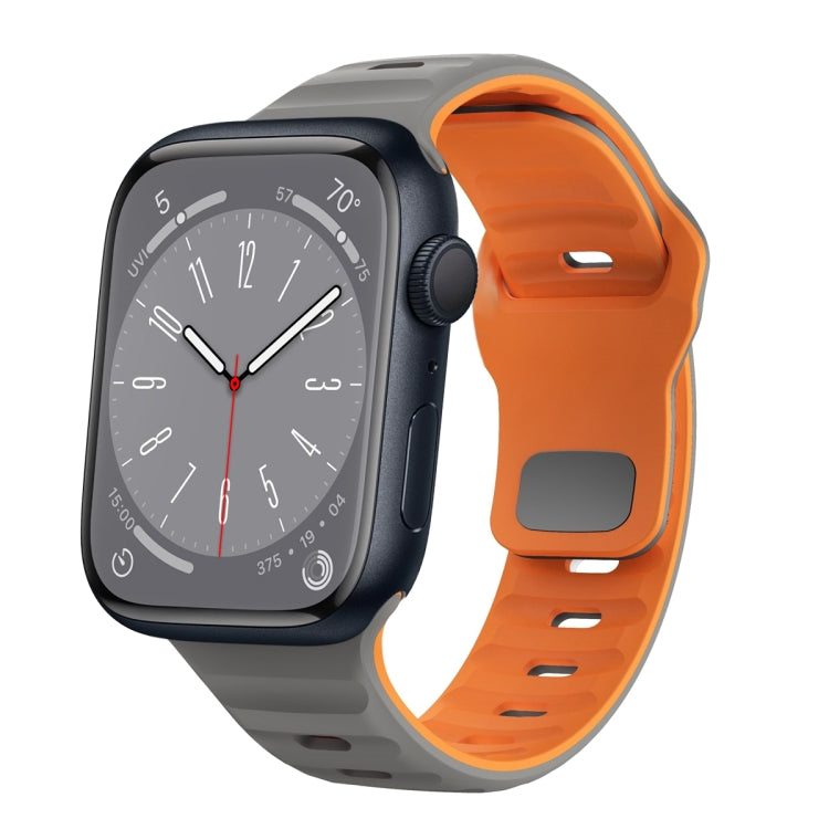 Wave Texture Reverse Buckle Silicone Watch Band, For Apple Watch Series 8 41mm, For Apple Watch Series 8 45mm, For Apple Watch SE 2022 40mm, For Apple Watch SE 2022 44mm