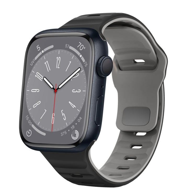 Wave Texture Reverse Buckle Silicone Watch Band, For Apple Watch Series 8 41mm, For Apple Watch Series 8 45mm, For Apple Watch SE 2022 40mm, For Apple Watch SE 2022 44mm