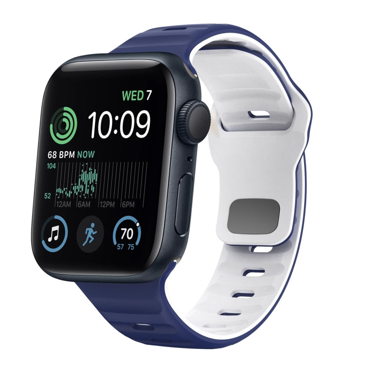 Wave Texture Reverse Buckle Silicone Watch Band, For Apple Watch Series 8 41mm, For Apple Watch Series 8 45mm, For Apple Watch SE 2022 40mm, For Apple Watch SE 2022 44mm