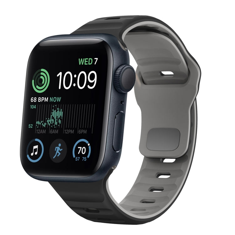 Wave Texture Reverse Buckle Silicone Watch Band, For Apple Watch Series 8 41mm, For Apple Watch Series 8 45mm, For Apple Watch SE 2022 40mm, For Apple Watch SE 2022 44mm