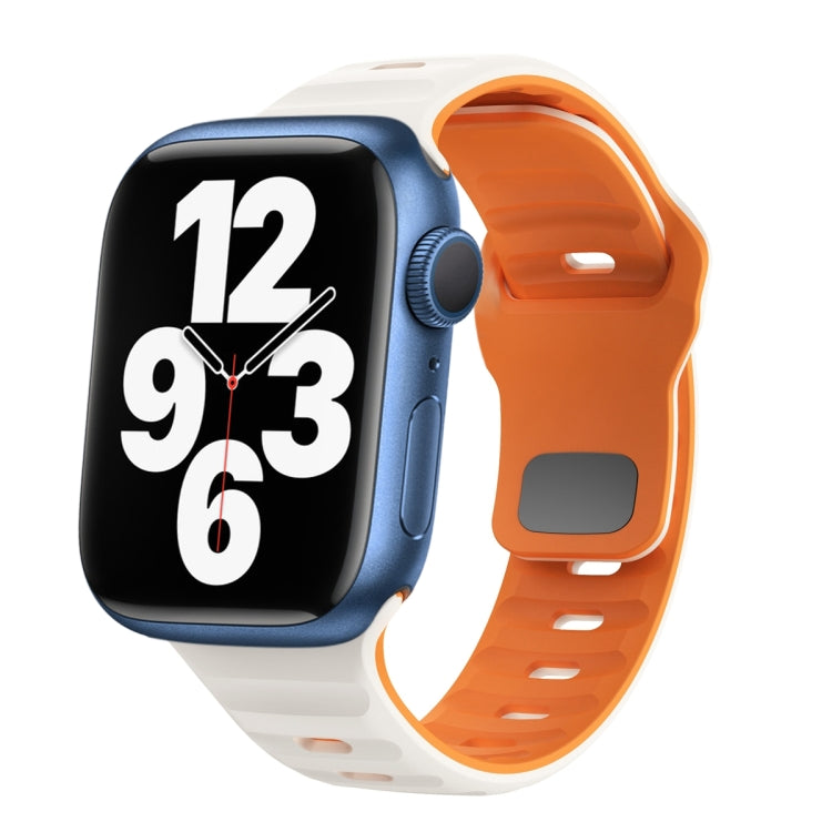 Wave Texture Reverse Buckle Silicone Watch Band, For Apple Watch Series 7 41mm, For Apple Watch Series 7 45mm, For Apple Watch SE 40mm, For Apple Watch SE 44mm