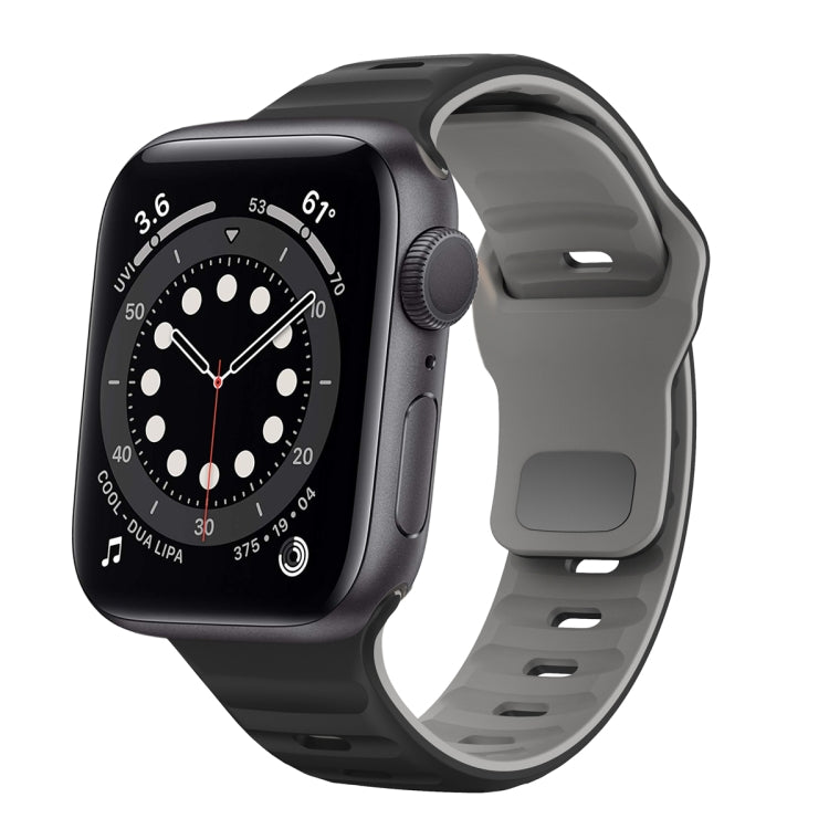 Wave Texture Reverse Buckle Silicone Watch Band, For Apple Watch Series 6 40mm, For Apple Watch Series 6 44mm, For Apple Watch Series 5 44mm, For Apple Watch Series 5 40mm