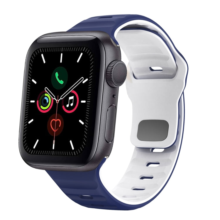 Wave Texture Reverse Buckle Silicone Watch Band, For Apple Watch Series 6 40mm, For Apple Watch Series 6 44mm, For Apple Watch Series 5 44mm, For Apple Watch Series 5 40mm