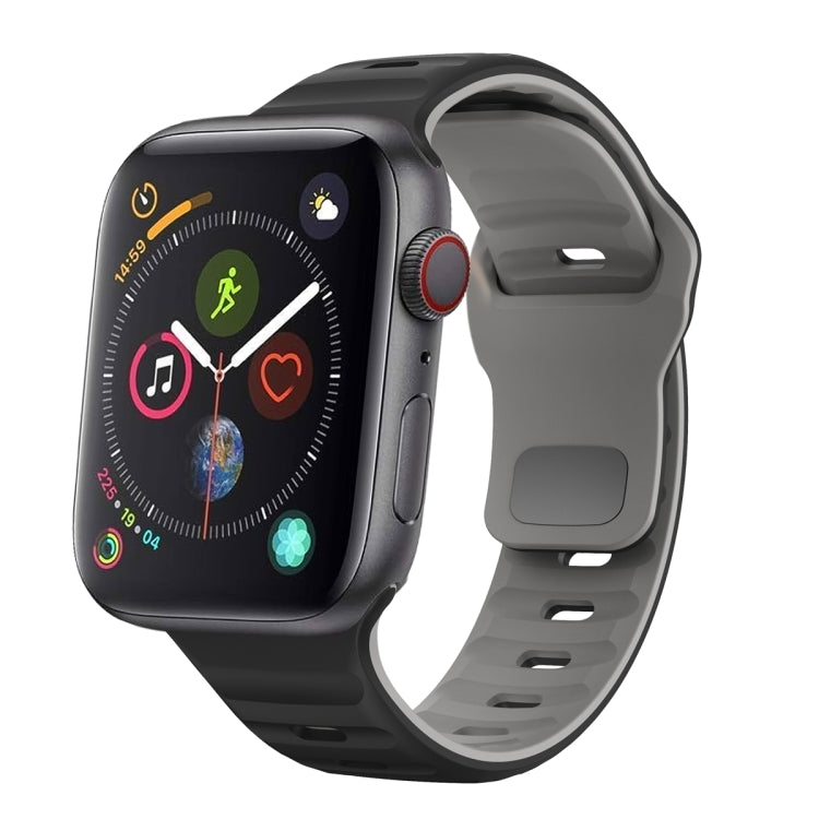 Wave Texture Reverse Buckle Silicone Watch Band, For Apple Watch Series 4 44mm, For Apple Watch Series 4 40mm, For Apple Watch Series 3 38mm, For Apple Watch Series 3 42mm
