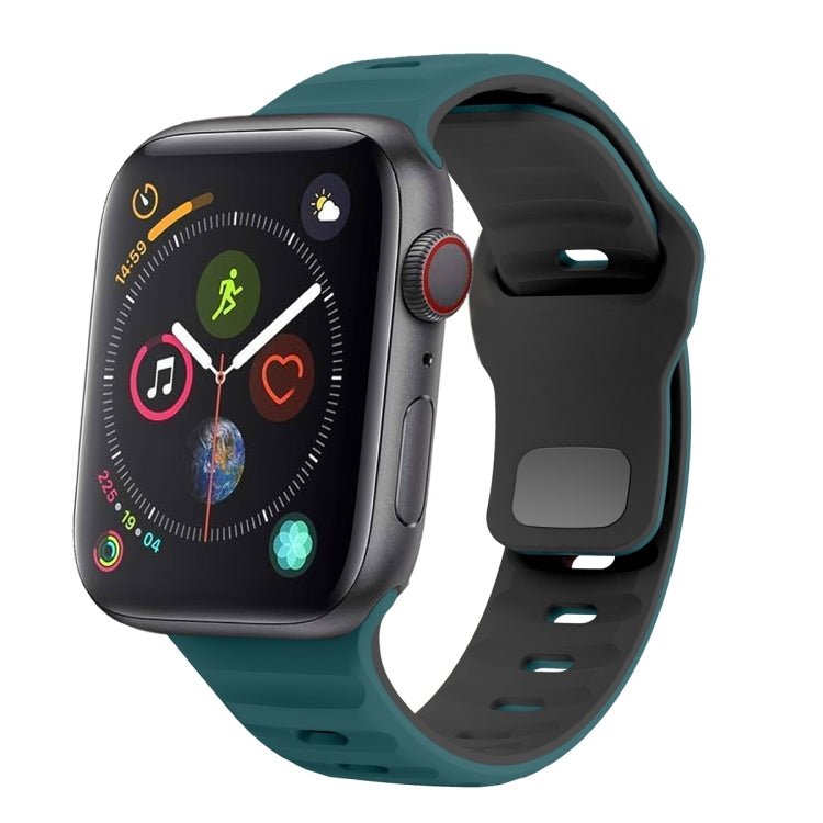Wave Texture Reverse Buckle Silicone Watch Band, For Apple Watch Series 4 44mm, For Apple Watch Series 4 40mm, For Apple Watch Series 3 38mm, For Apple Watch Series 3 42mm