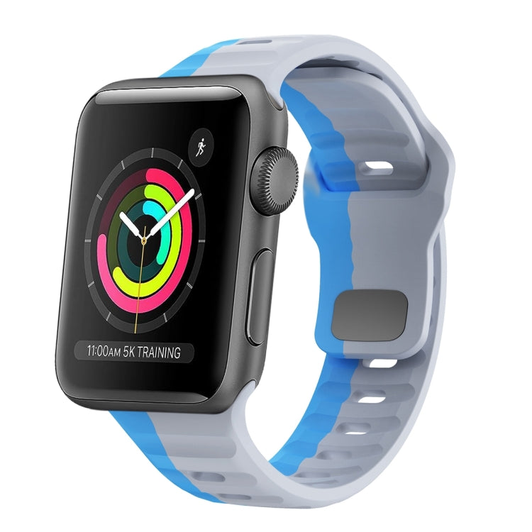 Wave Texture Reverse Buckle Silicone Watch Band, For Apple Watch Series 2 42mm, For Apple Watch Series 2 38mm, For Apple Watch 42mm, For Apple Watch 38mm
