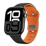 Wave Texture Reverse Buckle Silicone Watch Band, For Apple Watch Series 10 46mm, For Apple Watch Series 10 42mm, For Apple Watch SE 2023 44mm, For Apple Watch SE 2023 40mm