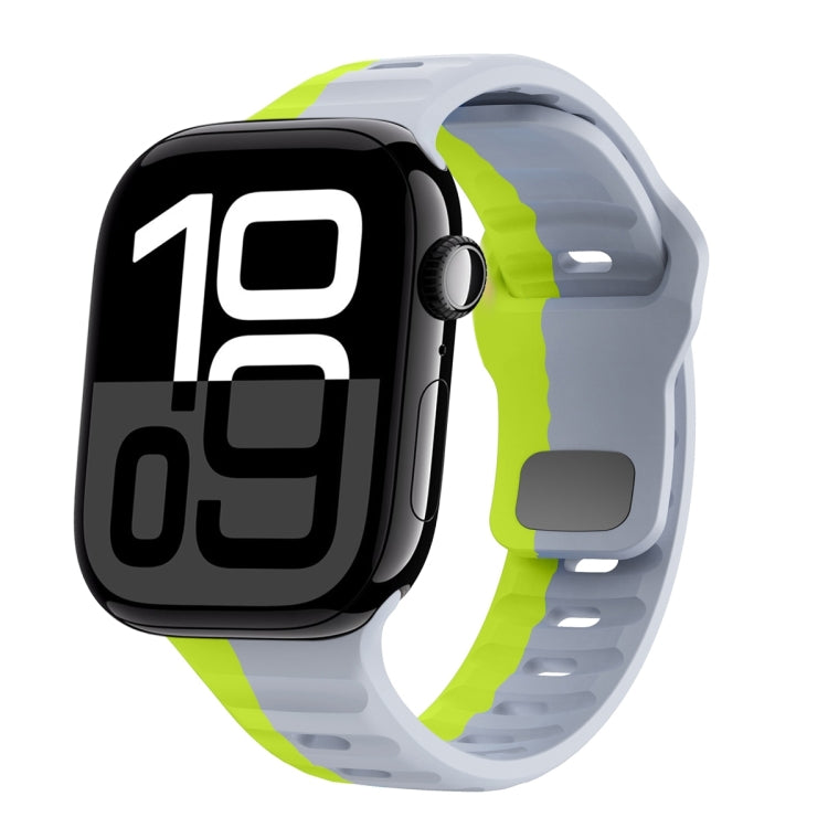 Wave Texture Reverse Buckle Silicone Watch Band, For Apple Watch Series 10 46mm, For Apple Watch Series 10 42mm, For Apple Watch SE 2023 44mm, For Apple Watch SE 2023 40mm