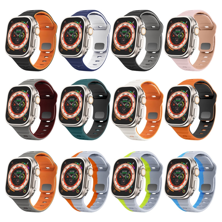 Wave Texture Reverse Buckle Silicone Watch Band, For Apple Watch Series 8 41mm, For Apple Watch Series 8 45mm, For Apple Watch SE 2022 40mm, For Apple Watch SE 2022 44mm