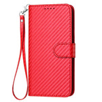 YX0070 Carbon Fiber Buckle Leather Phone Case with Lanyard, For iPhone 17e / 16e, For iPhone 17 Pro Max, For iPhone 17 Pro, For iPhone 17, For iPhone Air, For iPhone 16 Pro Max