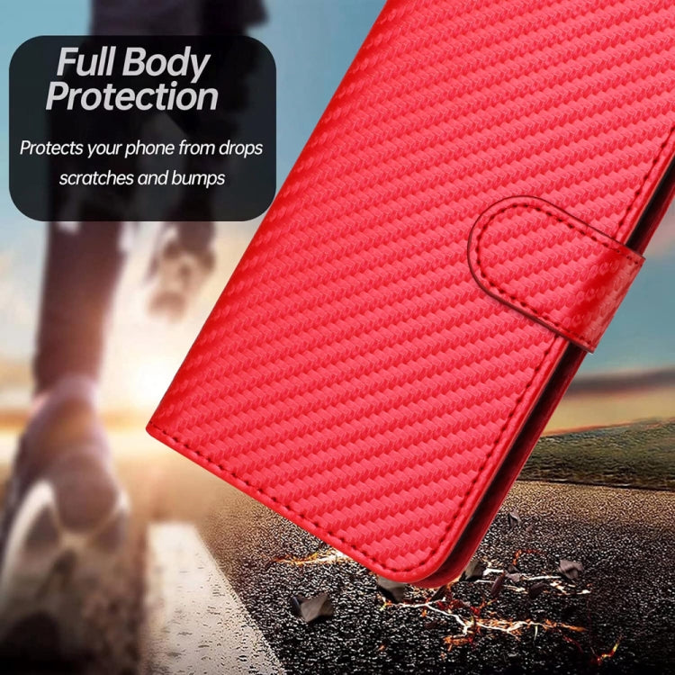 YX0070 Carbon Fiber Buckle Leather Phone Case with Lanyard, For iPhone 13 Pro Max, For iPhone 13 Pro, For iPhone 13, For iPhone 13 mini, For iPhone 12 / 12 Pro, For iPhone 12 Pro Max