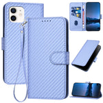 YX0070 Carbon Fiber Buckle Leather Phone Case with Lanyard, For iPhone 12 mini, For iPhone 11 Pro Max, For iPhone 11, For iPhone 11 Pro, For iPhone X / XS, For iPhone XR