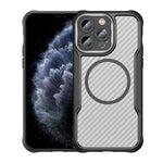 Carbon Fiber Texture MagSafe Translucent Phone Case, For iPhone 11 Pro Max, For iPhone 11, For iPhone 11 Pro