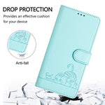 Cat Rat Embossed Pattern RFID Leather Phone Case with Lanyard, For iPhone 17 Pro Max, For iPhone 17 Pro, For iPhone 17, For iPhone Air, For iPhone SE 2024, For iPhone 15 Pro Max, For iPhone 15 Pro, For iPhone 15 Plus