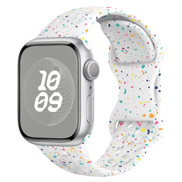 Hole Style Butterfly Buckle Camouflage Silicone Watch Band, For Apple Watch Ultra 2 49mm, For Apple Watch Series 9 45mm, For Apple Watch Series 9 41mm, For Apple Watch Ultra 49mm