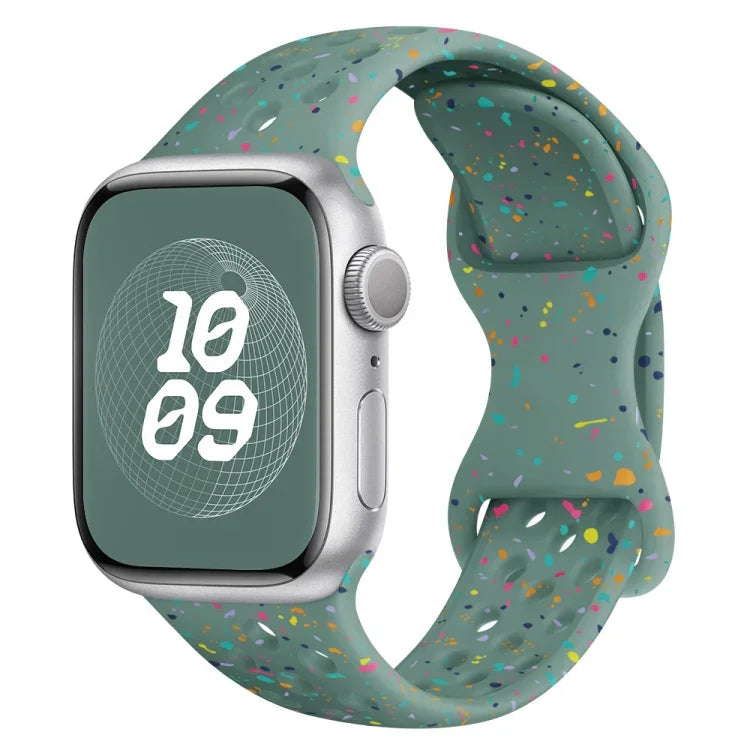 Hole Style Butterfly Buckle Camouflage Silicone Watch Band, For Apple Watch Ultra 2 49mm, For Apple Watch Series 9 45mm, For Apple Watch Series 9 41mm, For Apple Watch Ultra 49mm