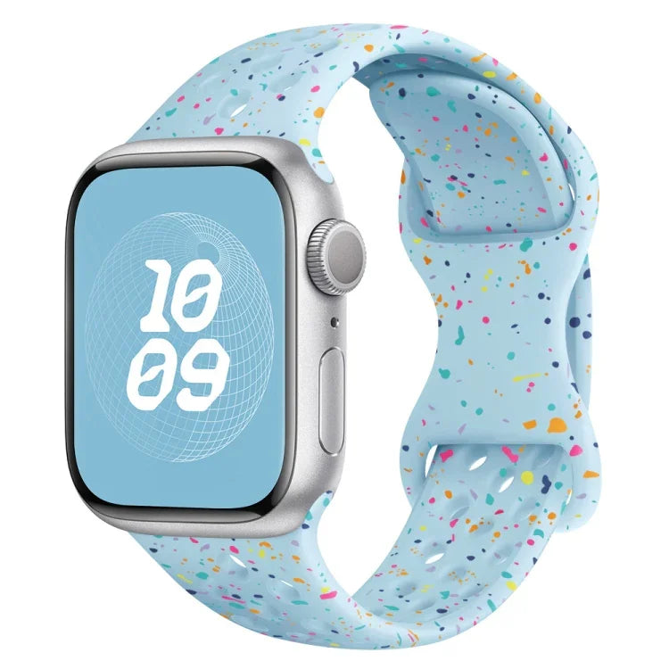 Hole Style Butterfly Buckle Camouflage Silicone Watch Band, For Apple Watch Series 6 40mm, For Apple Watch Series 6 44mm, For Apple Watch Series 5 44mm, For Apple Watch Series 5 40mm