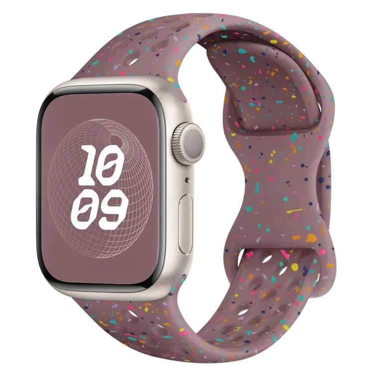 Hole Style Butterfly Buckle Camouflage Silicone Watch Band, For Apple Watch Series 6 40mm, For Apple Watch Series 6 44mm, For Apple Watch Series 5 44mm, For Apple Watch Series 5 40mm