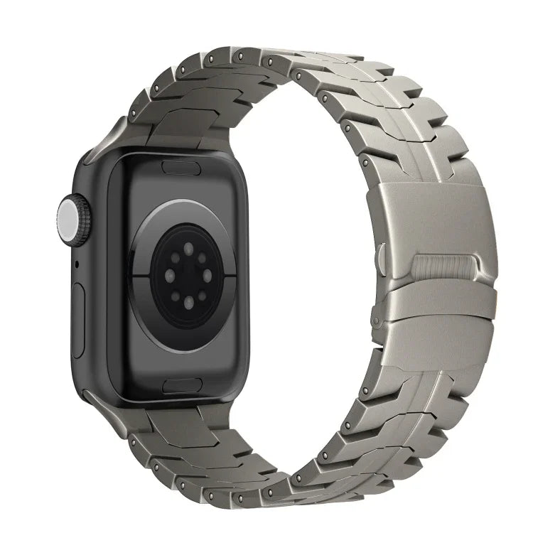 Double Lock Buckle Turtle Titanium Steel Watch Band, For Apple Watch SE 2023 44mm, For Apple Watch SE 2023 40mm, For Apple Watch Ultra 2 49mm, For Apple Watch Series 9 45mm, For Apple Watch Series 9 41mm, For Apple Watch Ultra 49mm                     ...