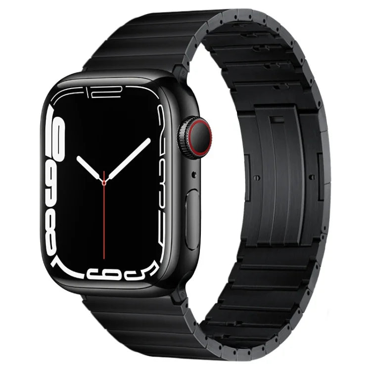 PG65 Single Bead Bamboo Joint Spring Bars Titanium Metal Watch Band, For Apple Watch Series 10 46mm, For Apple Watch Series 10 42mm, For Apple Watch SE 2023 44mm, For Apple Watch SE 2023 40mm, For Apple Watch Ultra 2 49mm, For Apple Watch Series 9 45mm...